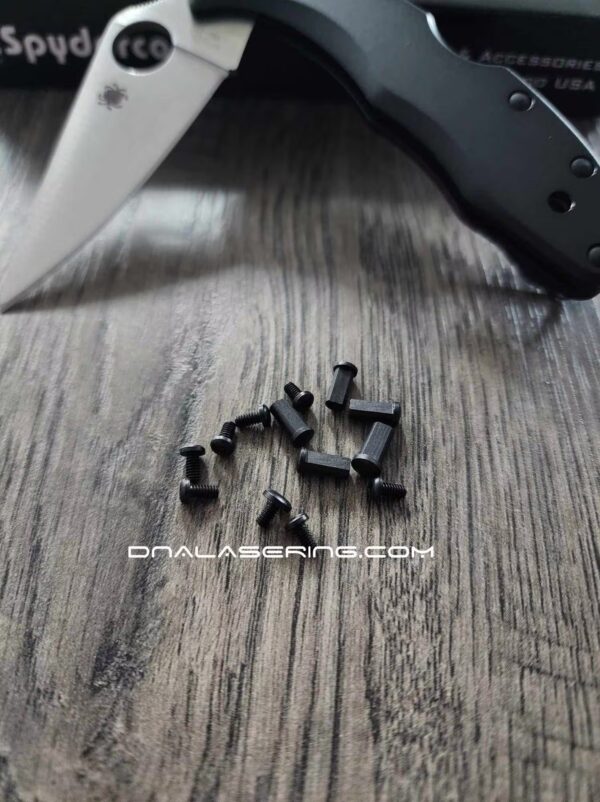 Replacement Hardware Kit for Spyderco Delica - Stainless Steel - Black Finish ***Knife NOT Included***