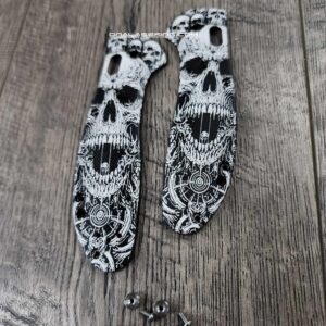 Benchmade Griptilian - Death Portal - Laser Engraved Black Aluminum Loop Scales - With Hardware - EDC Gear