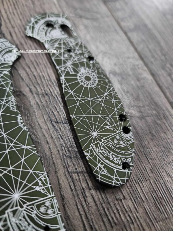 Benchmade Griptilian - Goonies Map - Laser Engraved OD Green Aluminum Loop Scales - With Hardware - EDC Gear