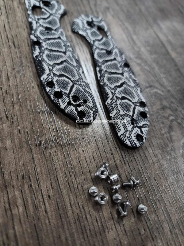 MINI Benchmade Griptilian - Reptile Skin - Laser Engraved Black Aluminum Loop Scales - With Hardware - EDC Gear