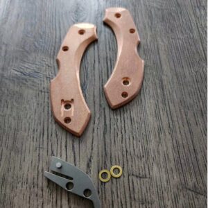 Dragonfly - Copper Scales Kit for Spyderco Dragonfly Knife - Stonewash - Flytanium Gear (Optional Seigaiha Waves Engraving)
