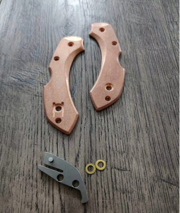 Dragonfly - Copper Scales Kit for Spyderco Dragonfly Knife - Stonewash - Flytanium Gear (Optional Seigaiha Waves Engraving)