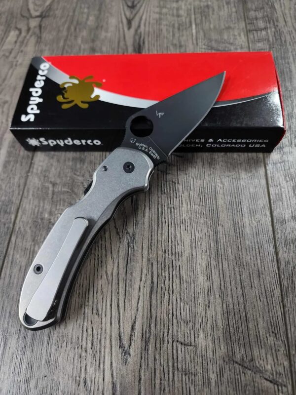 PM3 MAGNACUT Spyderco Para 3 Salt with AWT Skinny Cut titanium scales with V3 Modular stonewashed Pocket Clip - COMPLETE Knife! New In Box