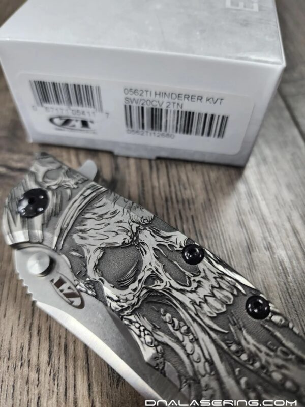Davy Jones - ZT Hinderer Slicer Framelock - Relief Fiber Laser Engraving - EDC Knife - NIB