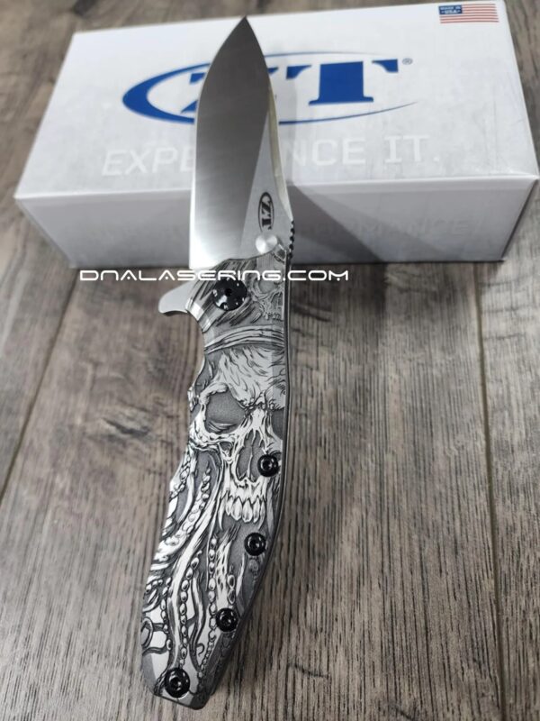 Davy Jones - ZT Hinderer Slicer Framelock - Relief Fiber Laser Engraving - EDC Knife - NIB