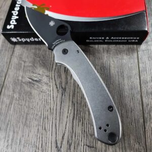 PM3 MAGNACUT Spyderco Para 3 Salt with AWT Skinny Cut titanium scales with V3 Modular stonewashed Pocket Clip - COMPLETE Knife! New In Box