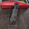 Custom Spyderco Smock Black CRUWEAR Titanium Great Waves Engraved NIB - LynchNW Smock Blacksmith Deep Carry Pocket Clip Installed