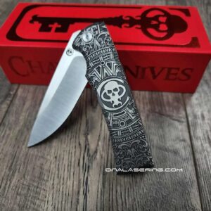 Chaves Liberation Street Integral Knife M390 SW TI – Chaves Aztec Design - With Extra Clip NEW in Box - Relief Engraved Chaves Mayan Design