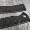 Chaves 229 Blue Label Scales – Deep Engraved Black Micarta Handles Seigaiha Waves Design