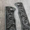 Chaves 229 Blue Label Scales – Deep Engraved Black Micarta Handles Viking Runes Design