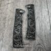 Chaves 229 Blue Label Scales – Deep Engraved Black Micarta Handles Viking Runes Design