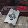 Chaves Ultramar - Skull & Zia Sun - Relief Fiber Laser Engraved - TI Fold Wallet - EDC Gear - Titanium Wallet Cards Only