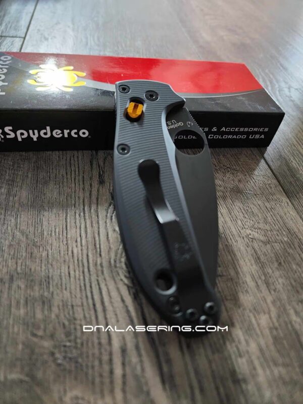 Spyderco Manix 2 With Upgrades! AWT Black Scales - Electric Orange Ball Cage - Phosphor Washers - Ceramic Ball and Spring Installed - COMPLETE KNIFE