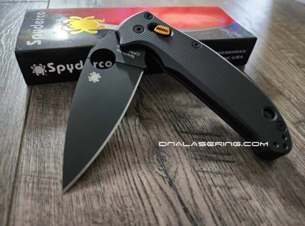 Spyderco Manix 2 With Upgrades! AWT Black Scales - Electric Orange Ball Cage - Phosphor Washers - Ceramic Ball and Spring Installed - COMPLETE KNIFE