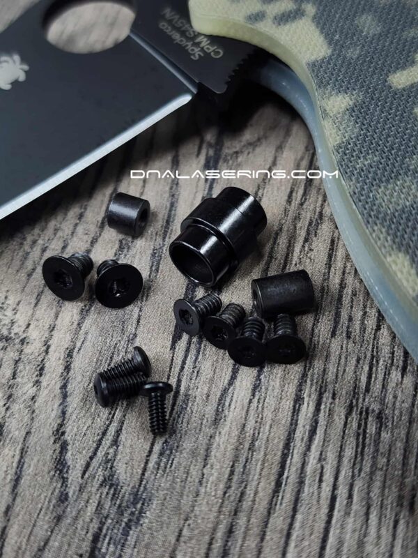 Replacement Screw Set for Spyderco Para Military 2 - Stainless Steel - Blacked Out - PM2 - EDC Gear