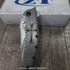 Crusader Cross - ZT Hinderer Slicer Framelock - Deep Fiber Laser Engraving - Geometric Background - EDC Knife - NIB