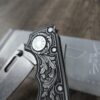 Demko AD 20.5 Shark Lock - Custom Scroll - Laser Engraved Titanium Scales - EDC Gear - Complete Knife