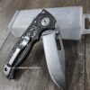Demko AD 20.5 Shark Lock - Custom Scroll - Laser Engraved Titanium Scales - EDC Gear - Complete Knife