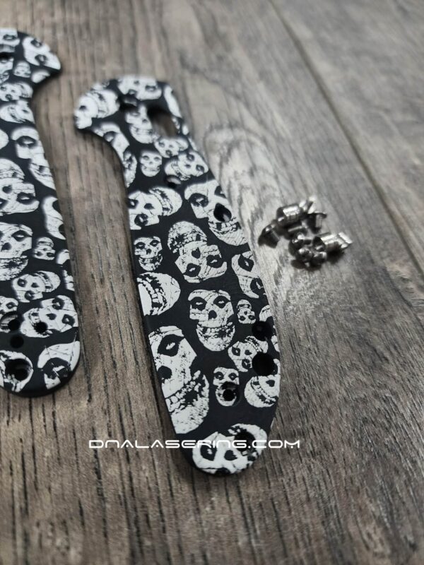 MINI Benchmade Griptilian - Misfits - Laser Engraved Black Aluminum Loop Scales - With Hardware - EDC Gear