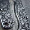 Spyderco PM2 TI - Custom Scroll - Relief Engraved Titanium Knife Scales - EDC Gear - Knife & Hardware Optional
