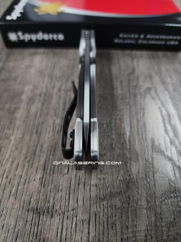 Spyderco Smock Large Pivot - Contoured Titanium Scales - Blacked-Out Hardware - Blacksmith LynchNW Clip