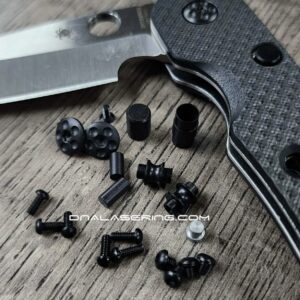 Spyderco Smock - LARGE PIVOT Replacement Hardware Screw Set - Stainless Steel - Blacked Out - EDC Gear
