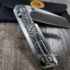 Vosteed Parallel Crossbar Lock Knife - Custom Relief Scroll Laser Engraved - Titanium Scales - Complete Knife