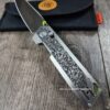 Vosteed Parallel Crossbar Lock Knife - Custom Relief Scroll Laser Engraved - Titanium Scales - Complete Knife