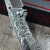Chaves RCK9 Custom Engraved Titanium Knife – Relief Engraved Cannabis & Mushroom Scroll Design – New In Box