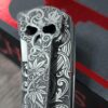 Chaves RCK9 Custom Engraved Titanium Knife – Relief Engraved Cannabis & Mushroom Scroll Design – New In Box