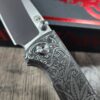 Chaves RCK9 Custom Engraved Titanium Knife – Relief Engraved Cannabis & Mushroom Scroll Design – New In Box