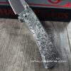 Chaves RCK9 Custom Engraved Titanium Knife – Relief Engraved Cannabis & Mushroom Scroll Design – New In Box