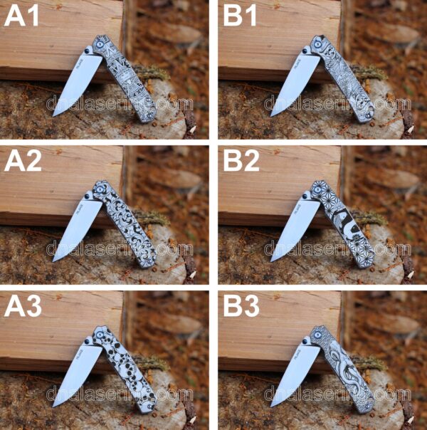 Koi - Yin Yang - Ruike P801 -Fiber Laser Deep Engraved - EDC Gear - Complete Knife