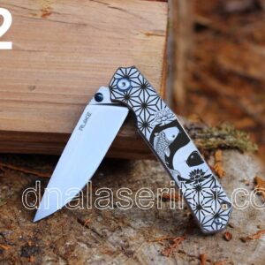 Koi - Yin Yang - Ruike P801 -Fiber Laser Deep Engraved - EDC Gear - Complete Knife