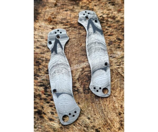 Striptease - Line Art - Spyderco PM2 - Engraved Titanium Knife Scales - Paramilitary 2 Flytanium Gear - Knife & Hardware Optional