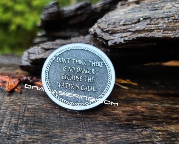 Kraken VS Pirate Ship - Deep Laser Engraved Titanium Coin - Polished Finish