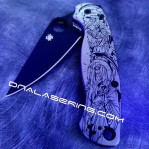 il_fullxfull.3458824502_67r3-1.jpg Plague Doctor - Spyderco PM2 - Engraved PM2 Titanium Knife Scales - Paramilitary 2 EDC - Knife & Hardware Optional Flytanium Gear
