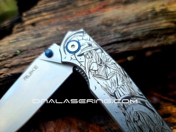 Plague Doctor - Ruike P801 - Fiber Laser Deep Engraved - EDC Gear - Complete Knife