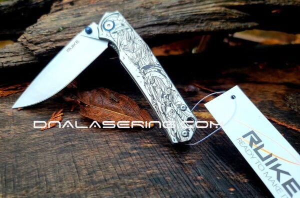 Plague Doctor - Ruike P801 - Fiber Laser Deep Engraved - EDC Gear - Complete Knife