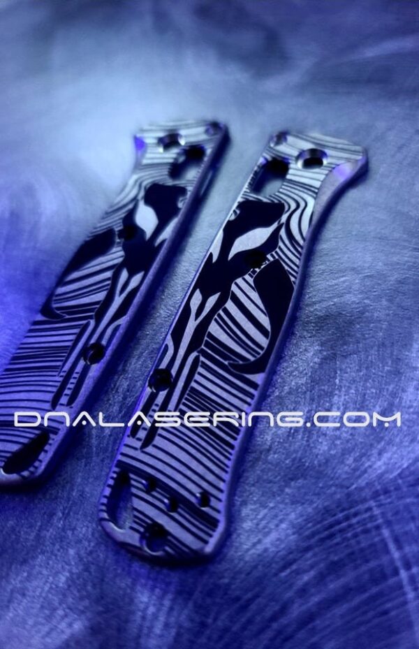 Mythosaur Skull - Beskar Ingot - MINI Benchmade Bugout - Deep Laser Engraved Titanium Scales - EDC Gear