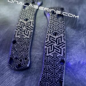 Geometric Trio - MINI Benchmade Bugout - Deep Laser Engraved Titanium Scales - EDC Gear *Scales Only*
