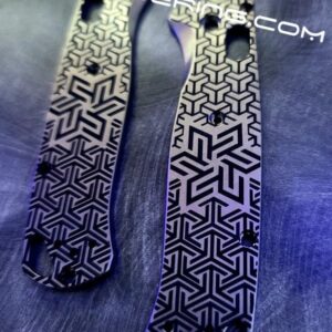 Geometric Trio - Benchmade Bugout TI - Deep Laser Engraved Titanium Scales - EDC Gear *Scales Only*