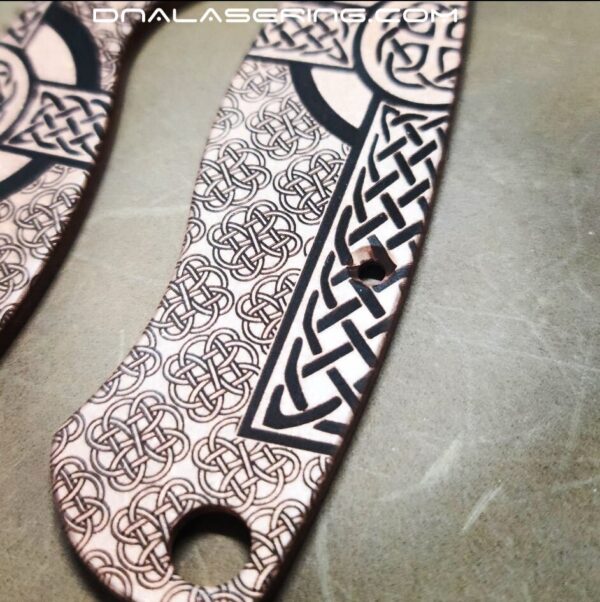 Spyderco PM2 Copper - Celtic Cross - Fiber Laser Deep Engraved - Copper Knife Scales - EDC Gear - Optional Hardware & Knife Install