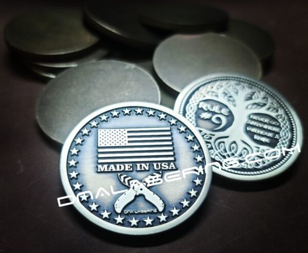 Rule #9 - Tree of Life - Deep Laser Engraved Brass Coin - Polished and Aged Finish