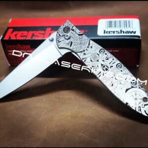 Viking Runes - Nordic Design - Kershaw Leek Framelock - Deep Fiber Laser Engraving - EDC Gear - Complete Knife