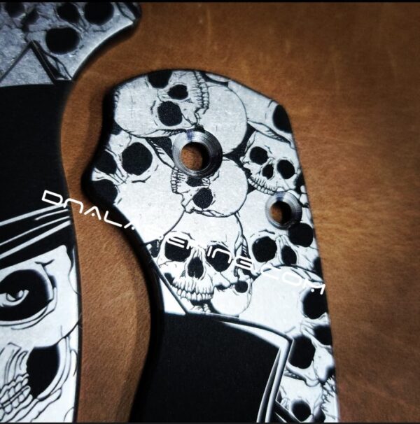 Ace of Spades - Death Card - Spyderco PM2 TI - Fiber Laser Deep Engraved - Ti Knife Scales - Flytanium Gear - Knife & Hardware Optional