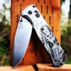 Predator - Deep Laser Engraved Titanium Scales - EDC Gear *Scales/handles Only* Benchmade Bugout TI -