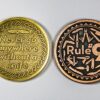 Gibbs Rule #9 - Michael Brunk Collab - Laser Engraved Brass Coin - Polished Finish