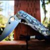 Leaf Scroll - Spyderco PM2 Lotus TI - NEW Relief Engraving - Deep Laser Engraved - Titanium Scales - Flytanium Gear *Knife Install Optional*