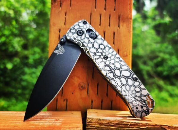 Kryptek Camo - Benchmade Bugout TI - Deep Laser Engraved Titanium Scales - EDC Gear *Scales / Knife handles Only*